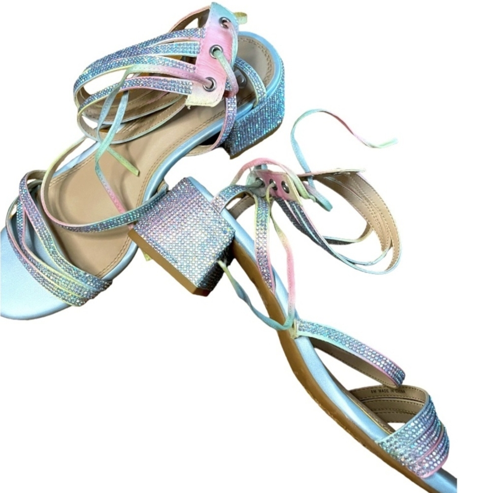 Gianni Bini Elec-tric Pastel Rainbow Heels size 8